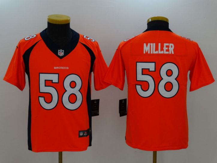 Youth Denver Broncos 58 Miller Orange Nike Vapor Untouchable Limited NFL Jersey